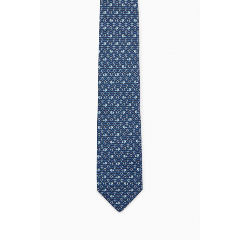 Ferragamo - Jump-print Tie in Silk Twill