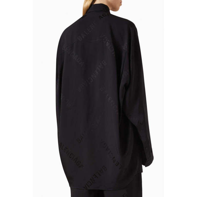 Balenciaga - Bal Diagonal Allover Cocoon Shirt in Viscose-jacquard