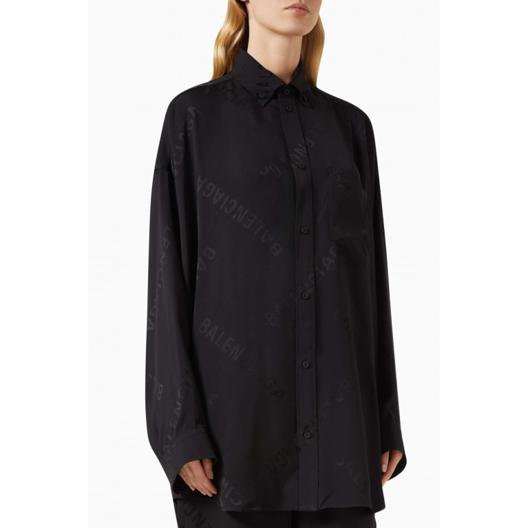Balenciaga - Bal Diagonal Allover Cocoon Shirt in Viscose-jacquard