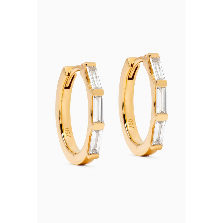 Fergus James - Baguette Diamond Hoop Earrings in 18kt Gold