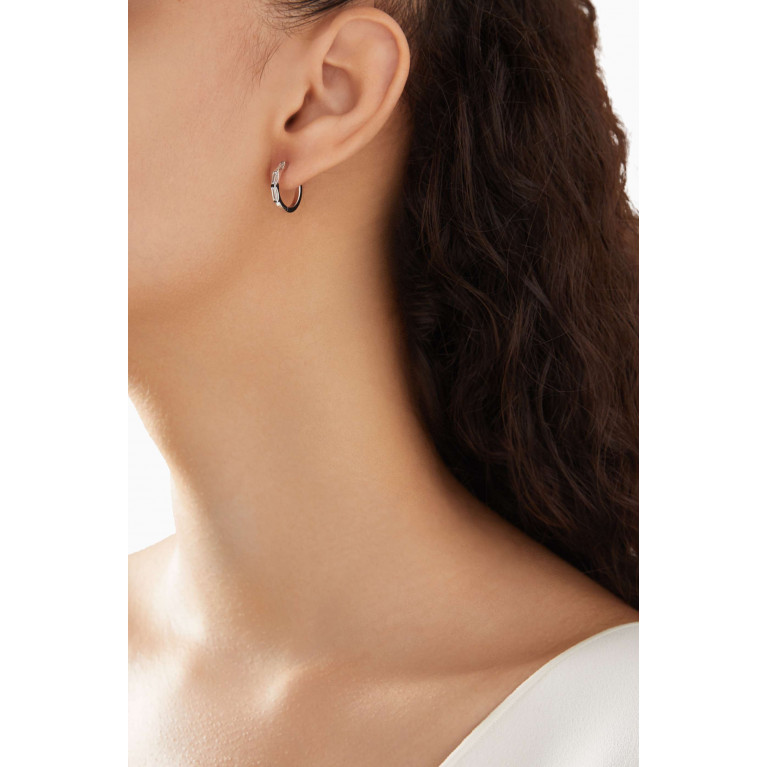 Fergus James - Baguette Diamond Hoop Earrings in 18kt White Gold