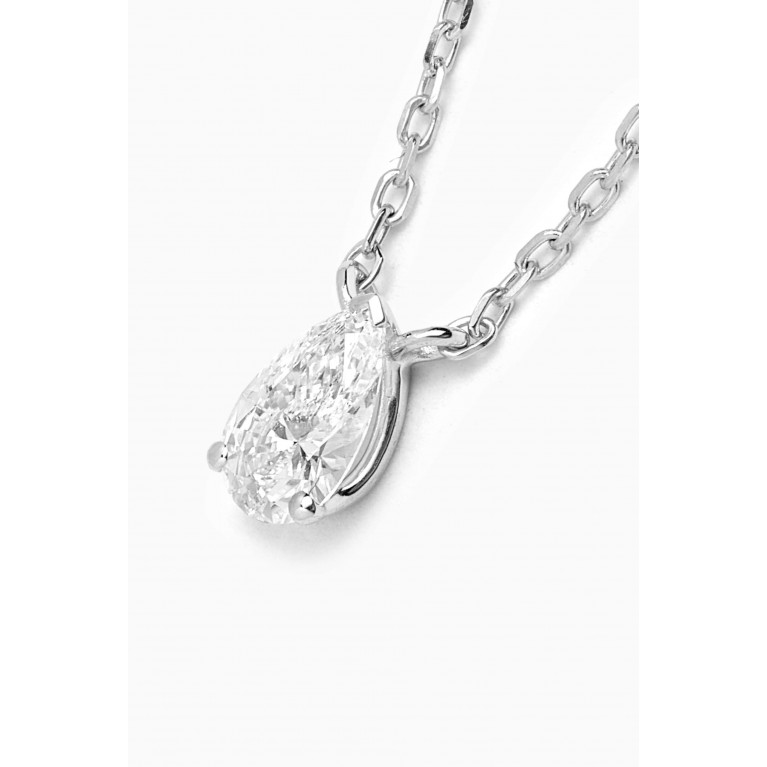 Fergus James - Pear Diamond Pendant Necklace in 18kt White Gold