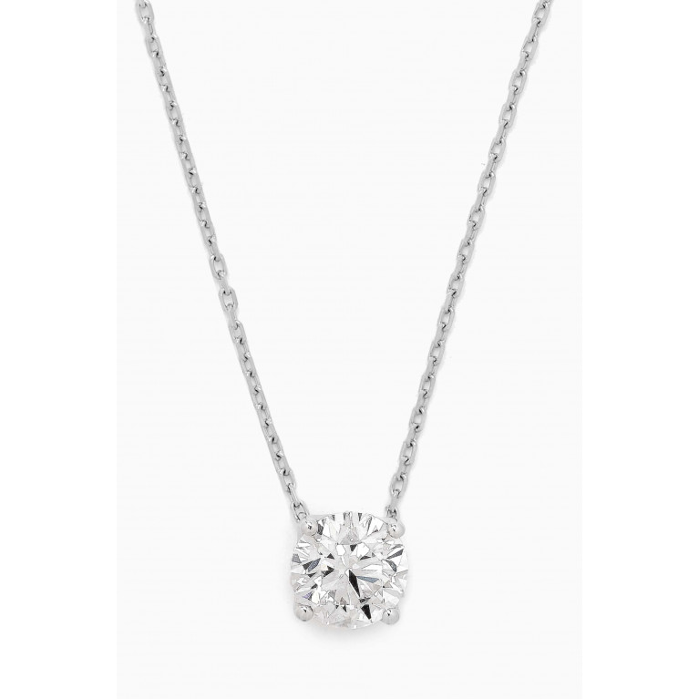 Fergus James - Round Diamond Pendant Necklace in 18kt White Gold