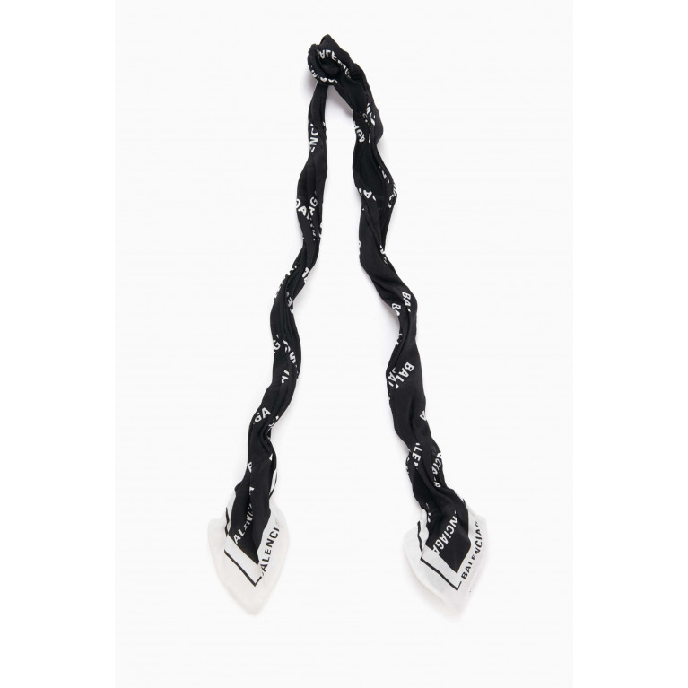 Balenciaga - All-over Logo Cropped Scarf in Silk Jacquard