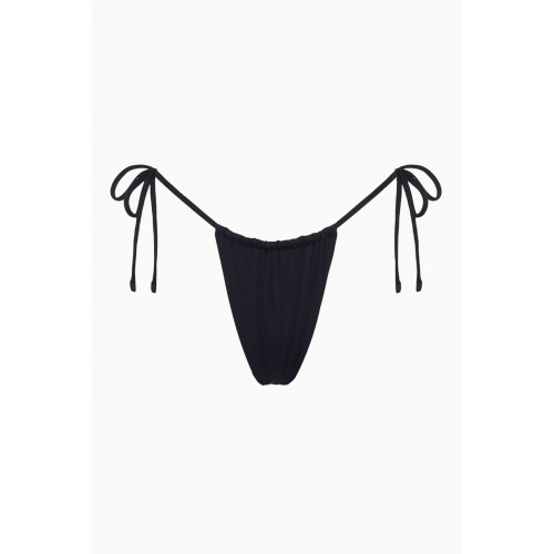 Frankies Bikinis - Tia String Bikini Briefs in Stretch Nylon Black