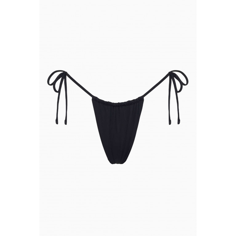Frankies Bikinis - Tia String Bikini Briefs in Stretch Nylon Black
