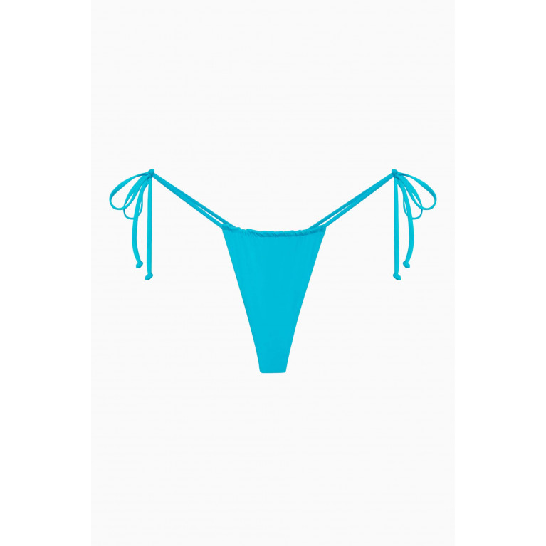 Frankies Bikinis - Tia String Bikini Briefs in Stretch Nylon Blue