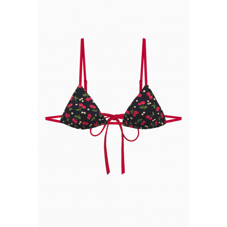 Frankies Bikinis - Lumia Triangle Bralette Bikini Top in Stretch Nylon Multicolour