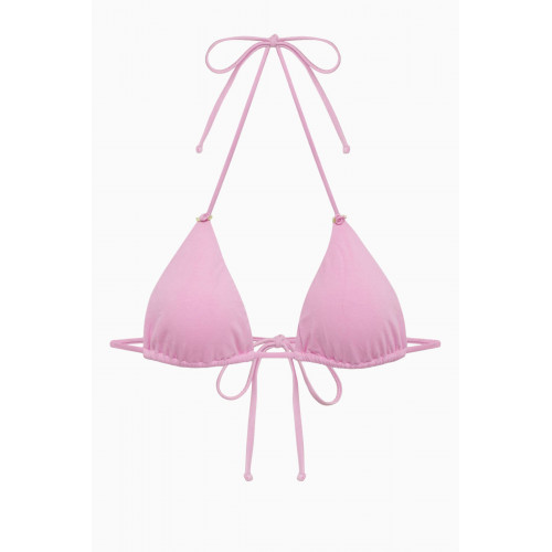 Frankies Bikinis - Nick String Triangle Bikini Top in Stretch Cotton
