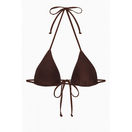 Frankies Bikinis - Nick String Triangle Bikini Top in Satin