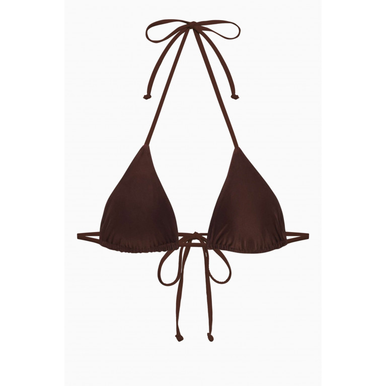 Frankies Bikinis - Nick String Triangle Bikini Top in Satin