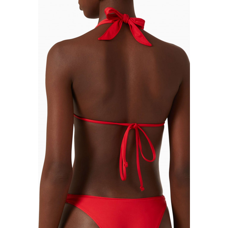 Frankies Bikinis - Diana Halter Bikini Top in Stretch Nylon Red