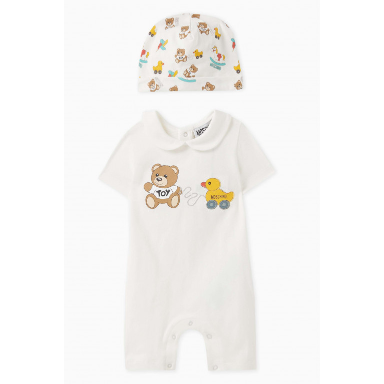 Moschino - Romper and Hat Gift Set in Cotton