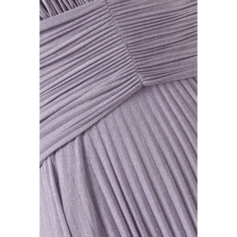 Elisabetta Franchi - Gathered Maxi Dress in Lurex-jersey Purple