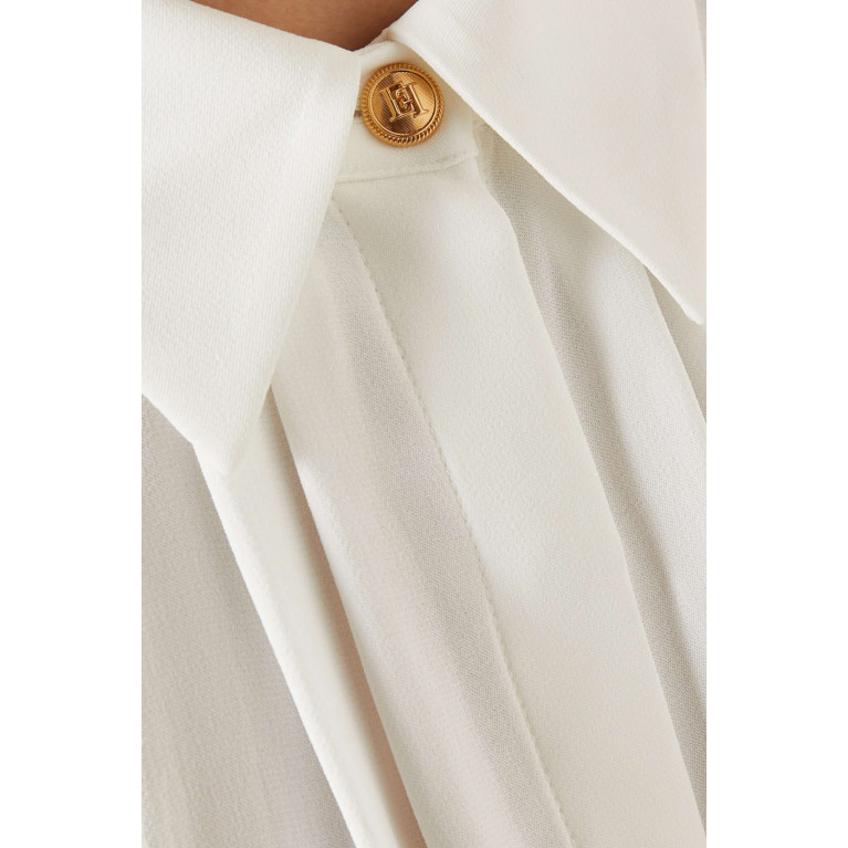 Elisabetta Franchi - Cropped Blouse in Viscose-georgette White