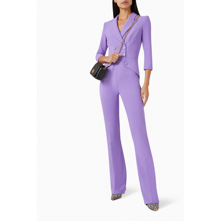 Elisabetta Franchi - Double Layer Double-breasted Jumpsuit in Crepe