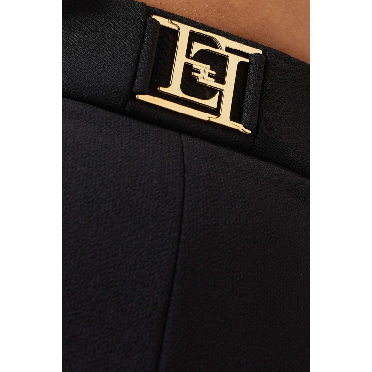Elisabetta Franchi - Logo-plaque Shorts in Crepe Black