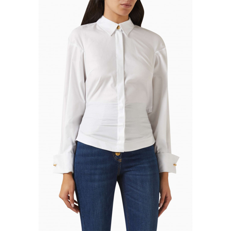 Elisabetta Franchi - Gathered Shirt in Cotton-poplin