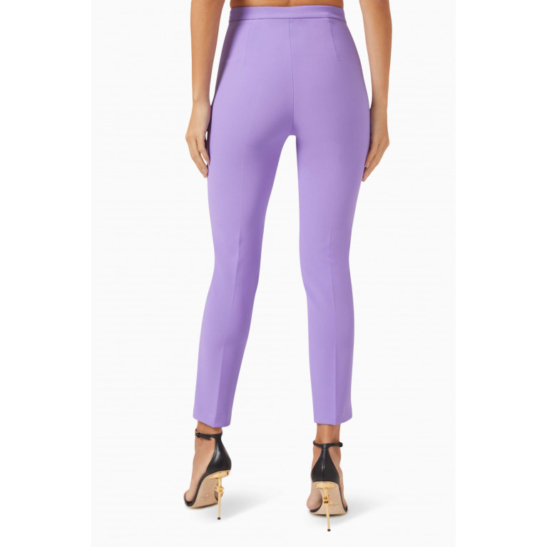 Elisabetta Franchi - Slim-fit Pants in Stretch-crepe Purple