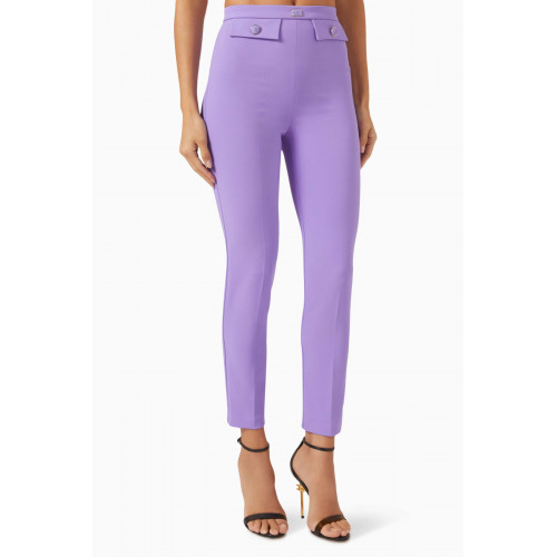 Elisabetta Franchi - Slim-fit Pants in Stretch-crepe Purple
