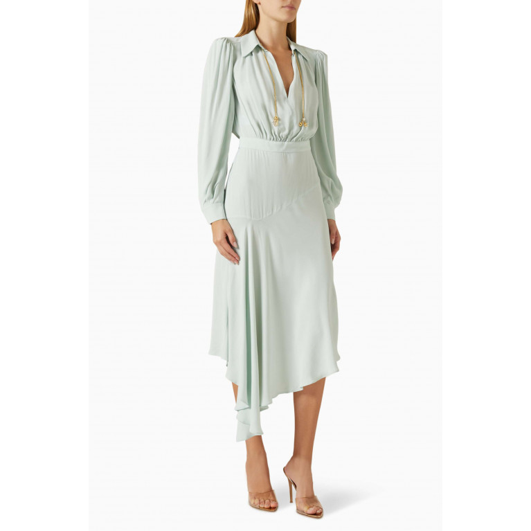 Elisabetta Franchi - Asymmetric Shirt Dress in Georgette Blue