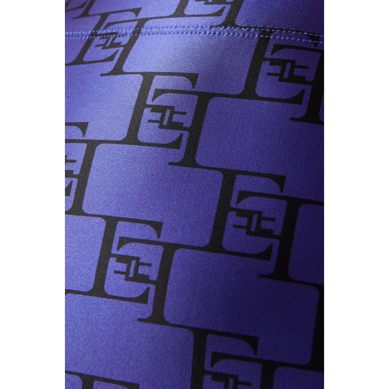 Elisabetta Franchi - Logo-print Leggings in Lycra Blue