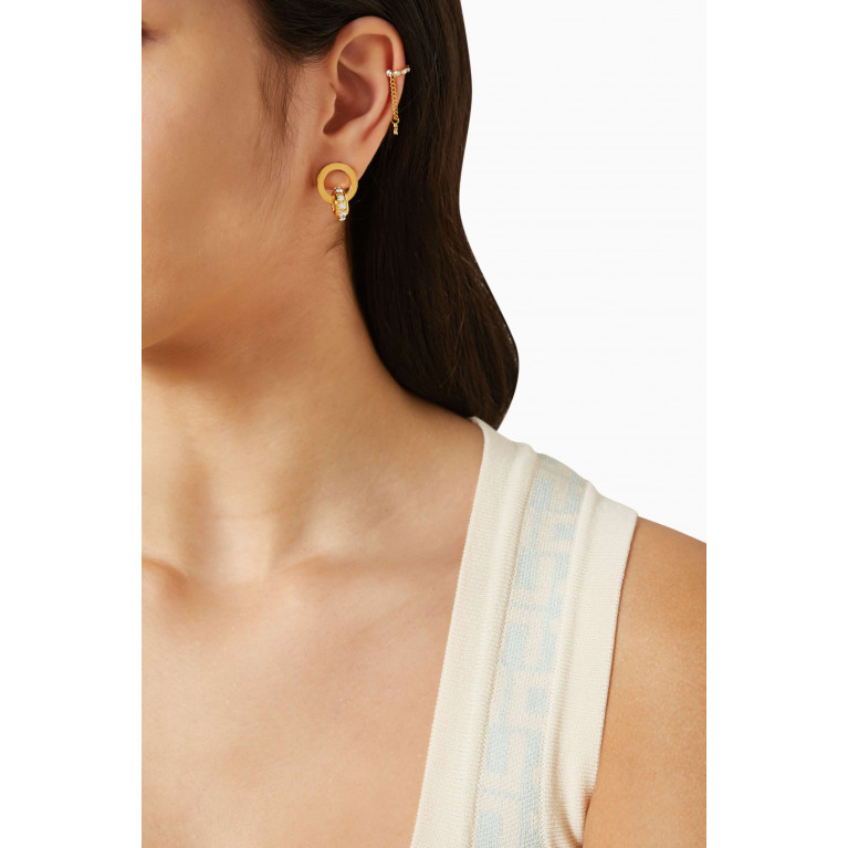 Elisabetta Franchi - Circular Rhinestone Earrings, Set of 3