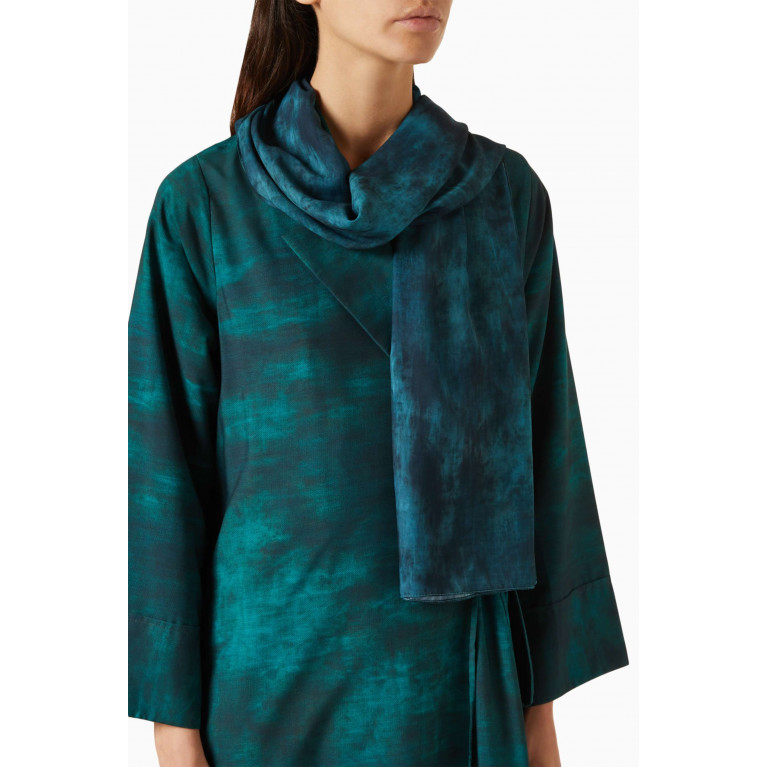 Hessa Falasi - Notched Collar Abaya in Cotton