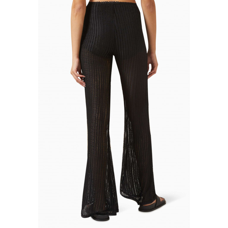 Charo Ruiz - Youssy Flared Pants in Lace Black