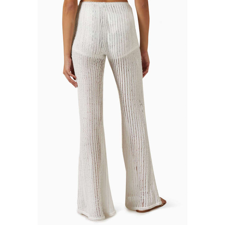 Charo Ruiz - Youssy Flared Pants in Lace White