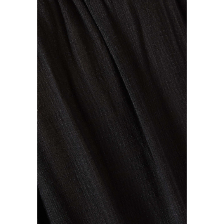 Pearl & Caviar - Off-shoulder Maxi Dress in Cotton Linen-blend Black