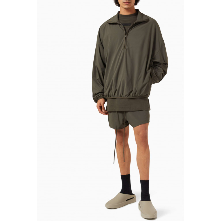 Fear of God Essentials - Half-zip Mockneck Sweatshirt in Stretch Woven Nylon