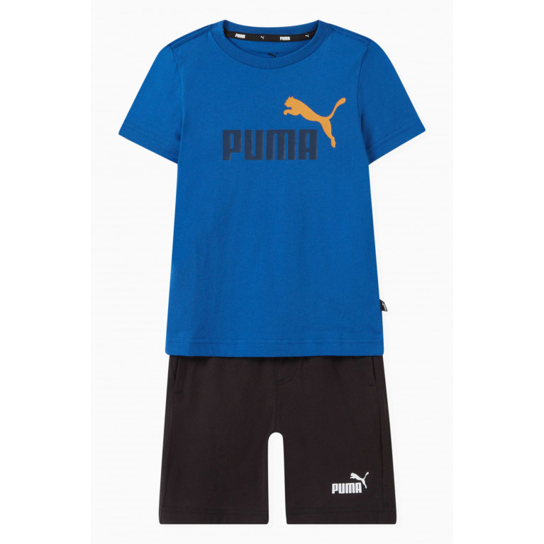Puma - Logo T-shirt and Shorts Set in Cotton