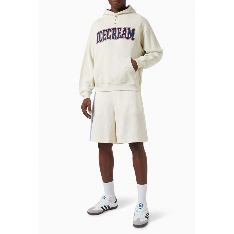 Ice Cream - Logo Button-up Hoodie in Cotton Loopback Jersey