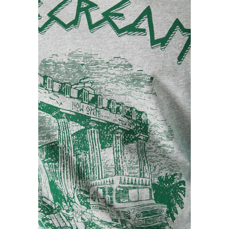 Ice Cream - Ancient Graphic Logo Print T-shirt in Cotton Jersey Grey