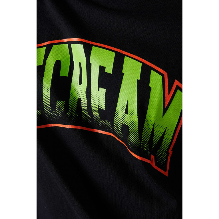 Ice Cream - College Logo Print T-shirt in Cotton Jersey Black