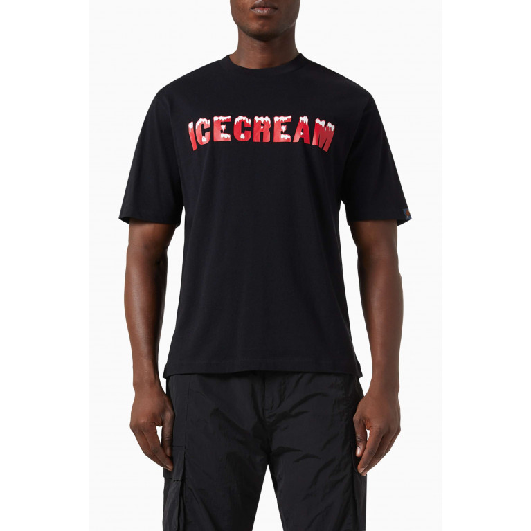 Ice Cream - Drippy Logo Print T-shirt in Cotton Jersey