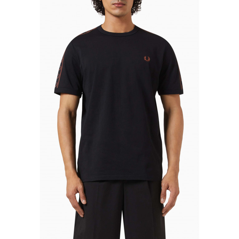 Fred Perry - Contrast Tape Ringer T-shirt in Cotton Jersey