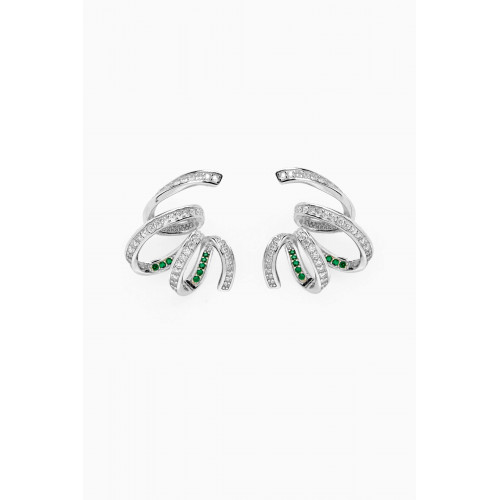 The Jewels Jar - Zarifah Ribbon Zirconia Earrings in Sterling Silver