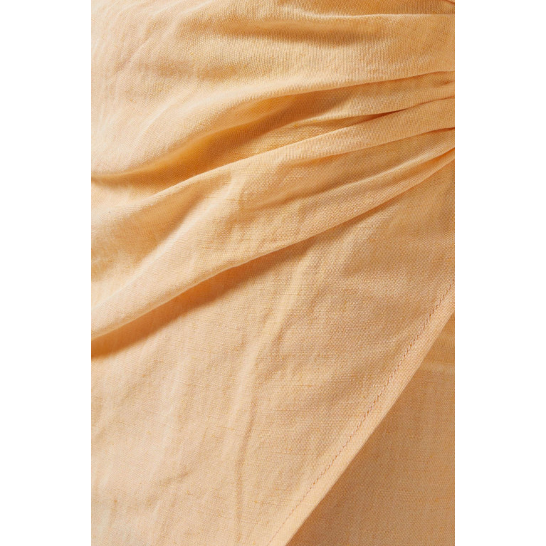 Matthew Bruch - Wrapped Draped Mini Skirt in Linen