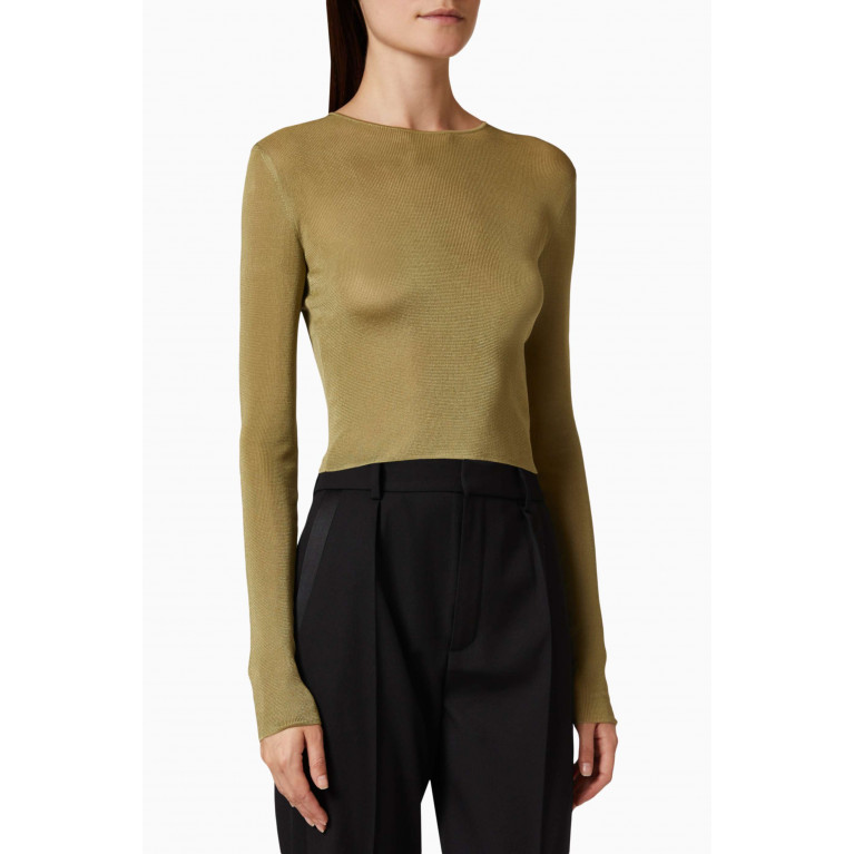 Saint Laurent - Cropped Top in Ribbed Knit