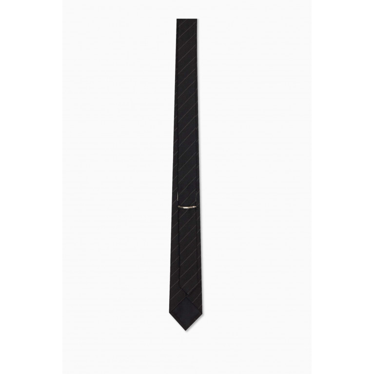 Saint Laurent - Tapered Stripe Tie in Silk-jacquard