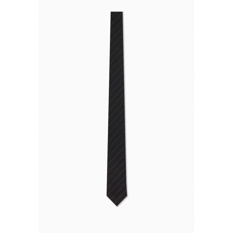 Saint Laurent - Tapered Stripe Tie in Silk-jacquard
