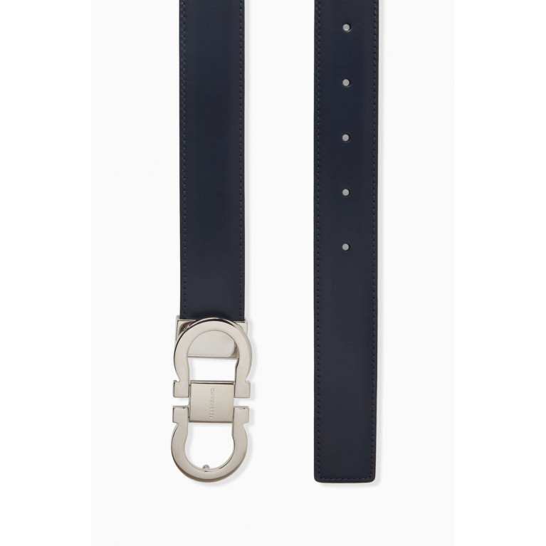 Ferragamo - Gancini Buckle Reversible Belt in Calf Leather