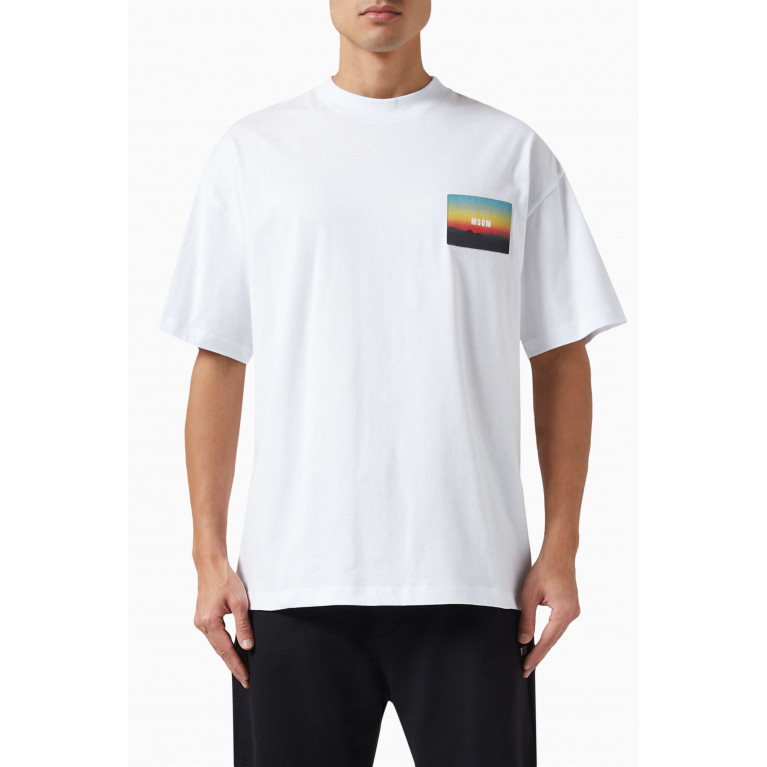 MSGM - Logo Patch T-Shirt in Cotton