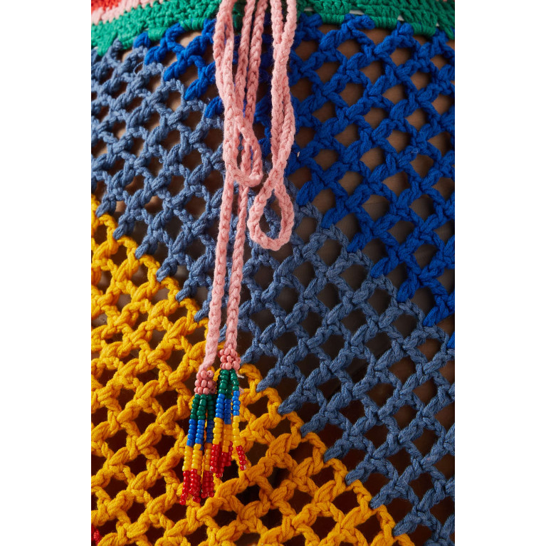Farm Rio - Diagonal Stripes Midi Skirt in Crochet Knit