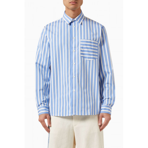 Jw Anderson - Patchwork Striped Shirt in Cotton