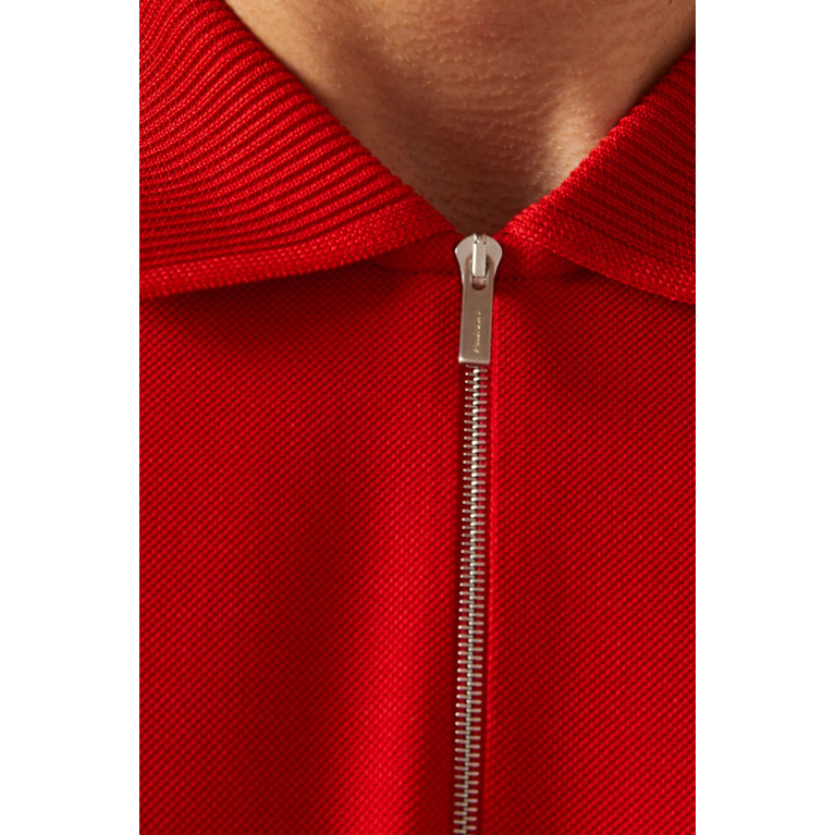 Ferragamo - Zip-up Polo Shirt in Cotton Piqué