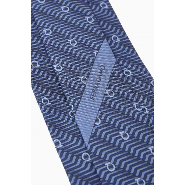 Ferragamo - Gancini-print Tie in Silk