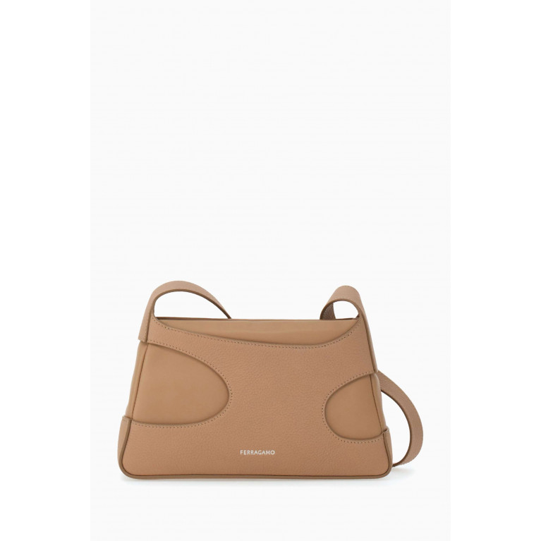 Ferragamo - Mini Cut-out Bag in Hammered Leather